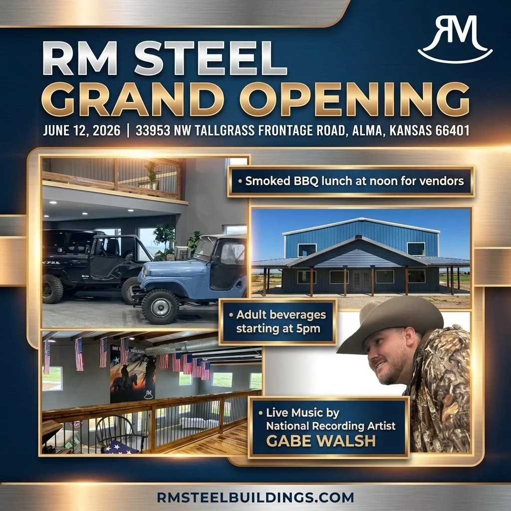 Rm Steel Buildings Grand Opening Alma Kansas